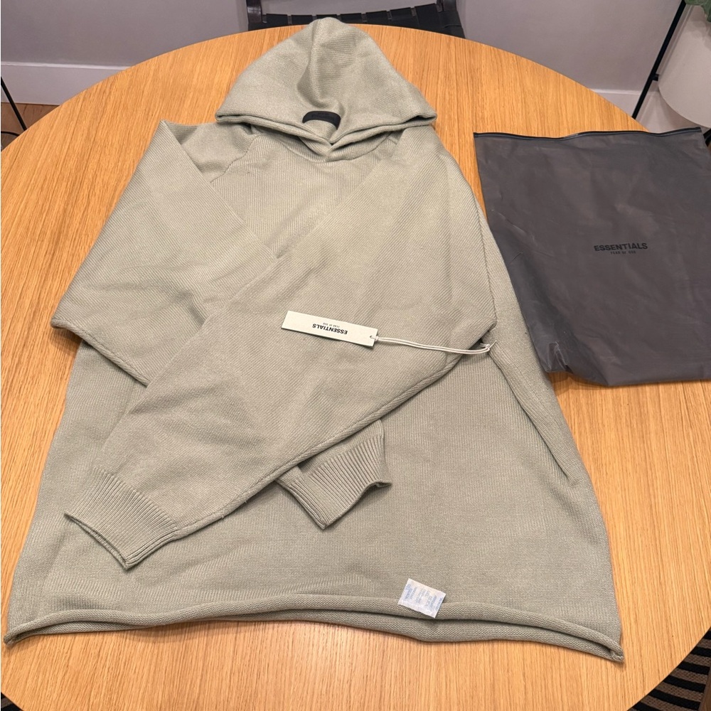 Fear of God Essentials Men's sea foam knit hoodie XXL
